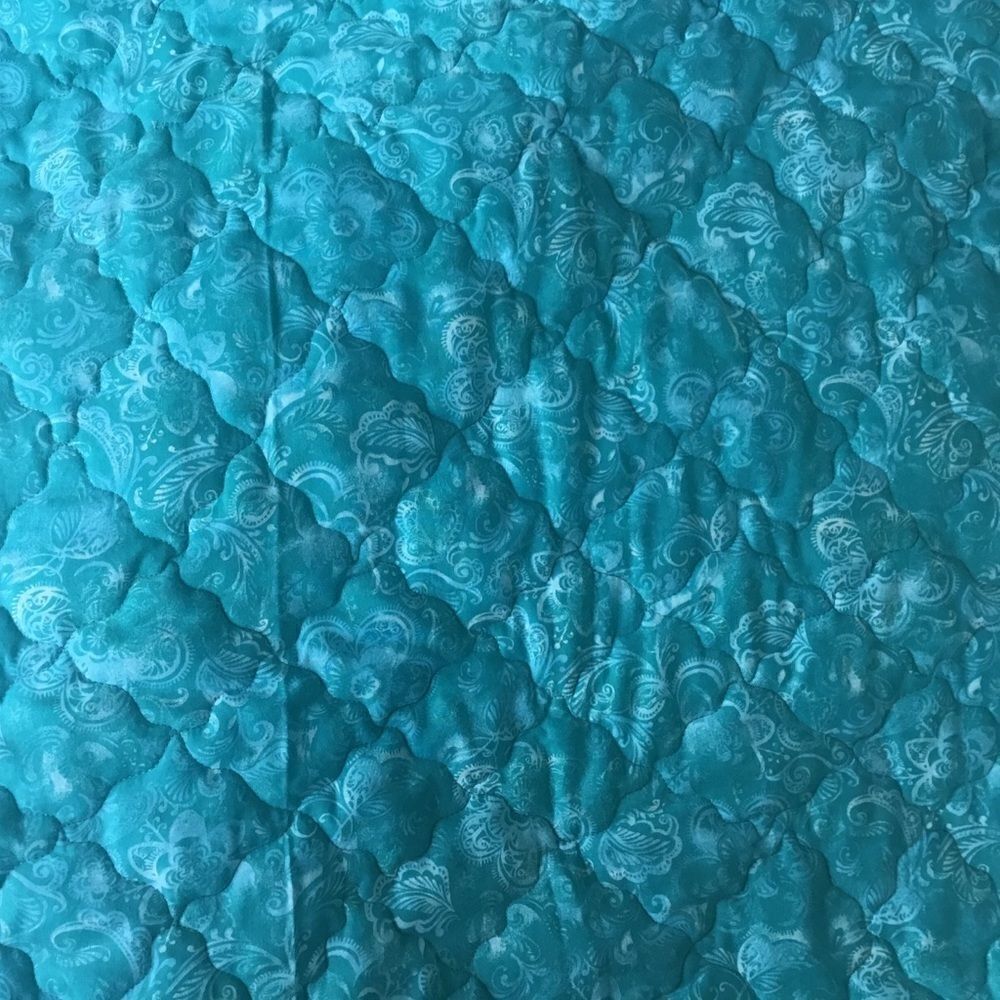Hand Crafted Quilt Turquoise and Red - Picture 13 of 15